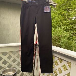 Black straight leg jeans